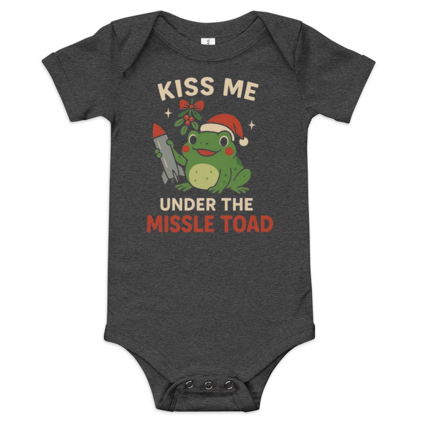 Missile Toad baby onesie dark grey heather