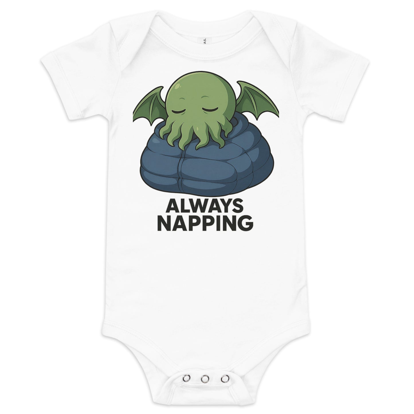 Always Napping baby onesie white