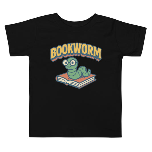 Bookworm toddler tee black