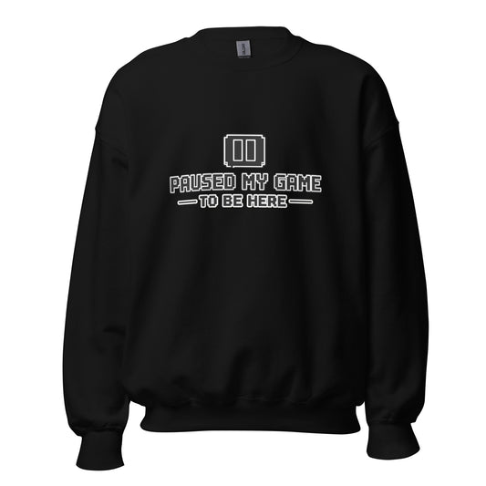 Paused My Game gamer dad crewneck black front
