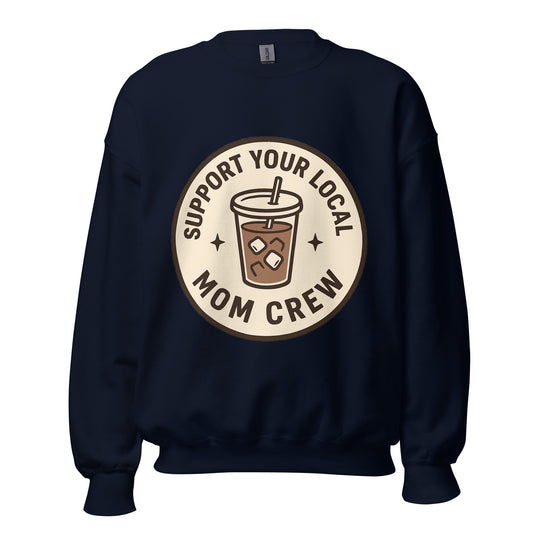Mom Crew unisex crewneck navy front