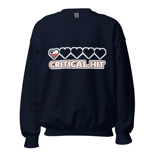 Crit Hit unisex crewneck navy front