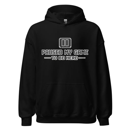 Paused My Game gamer dad hoodie black front