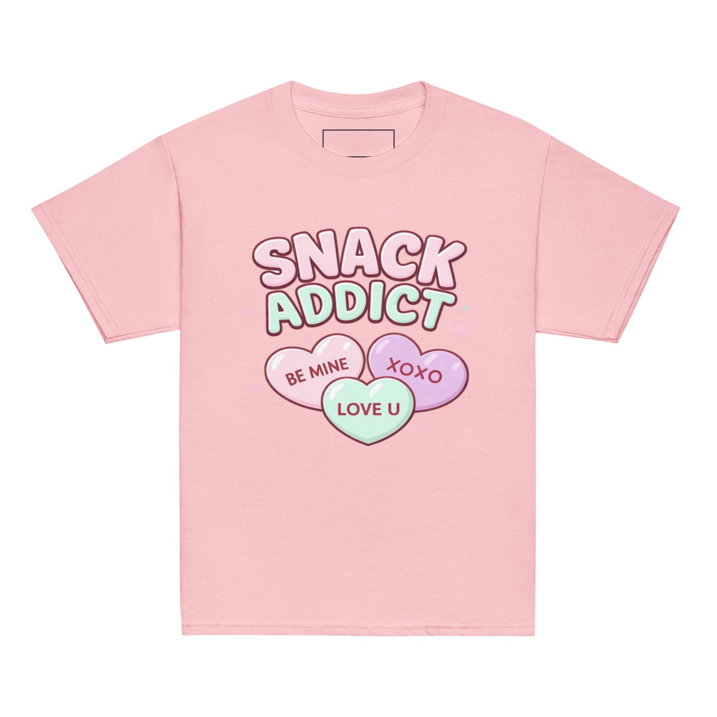 Valentine Snack Addict youth tee light pink