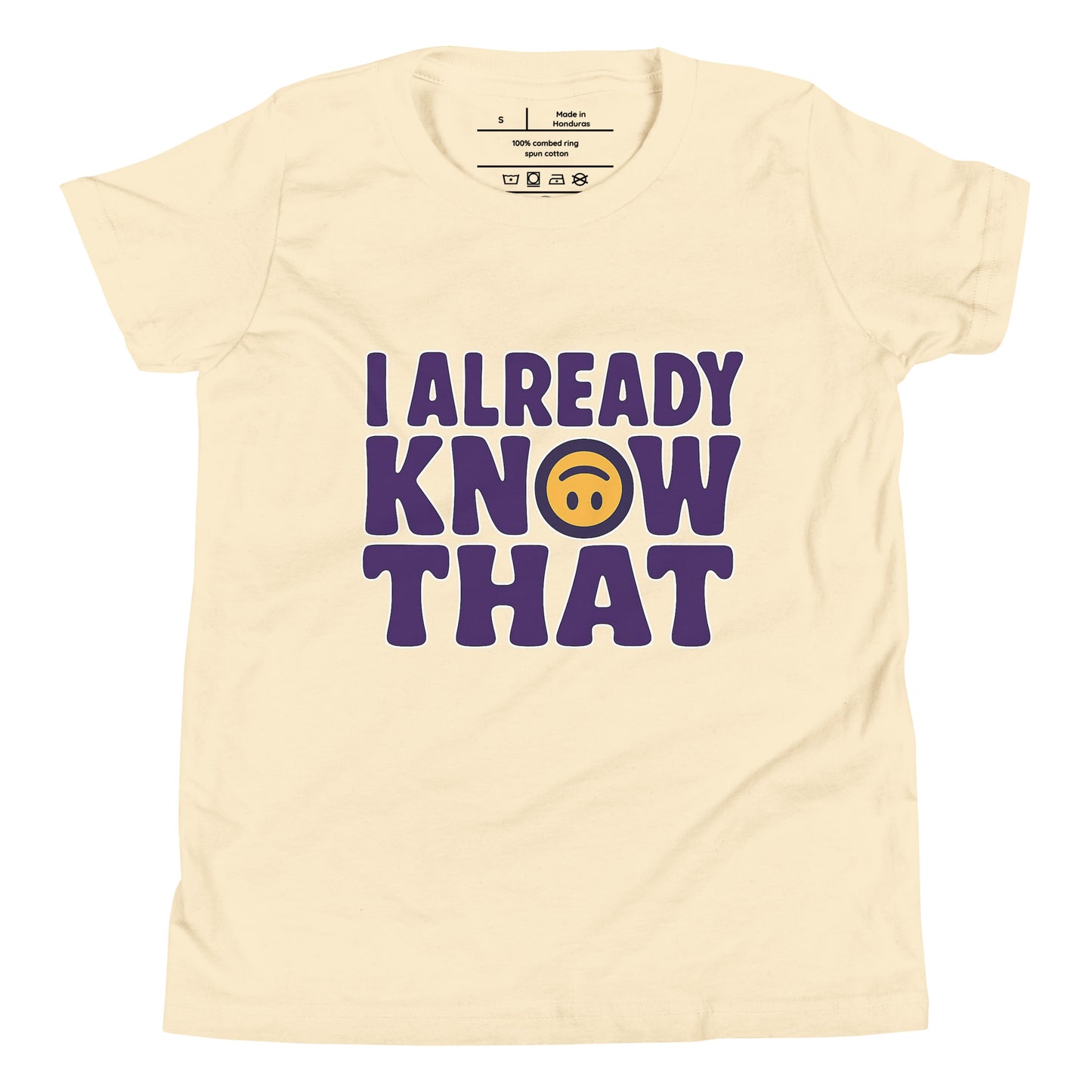 I Already Know That youth tee natural