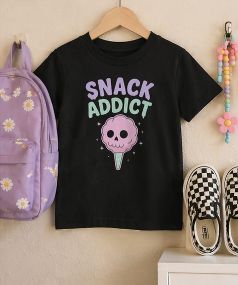 Snack Addict toddler tee lifestyle
