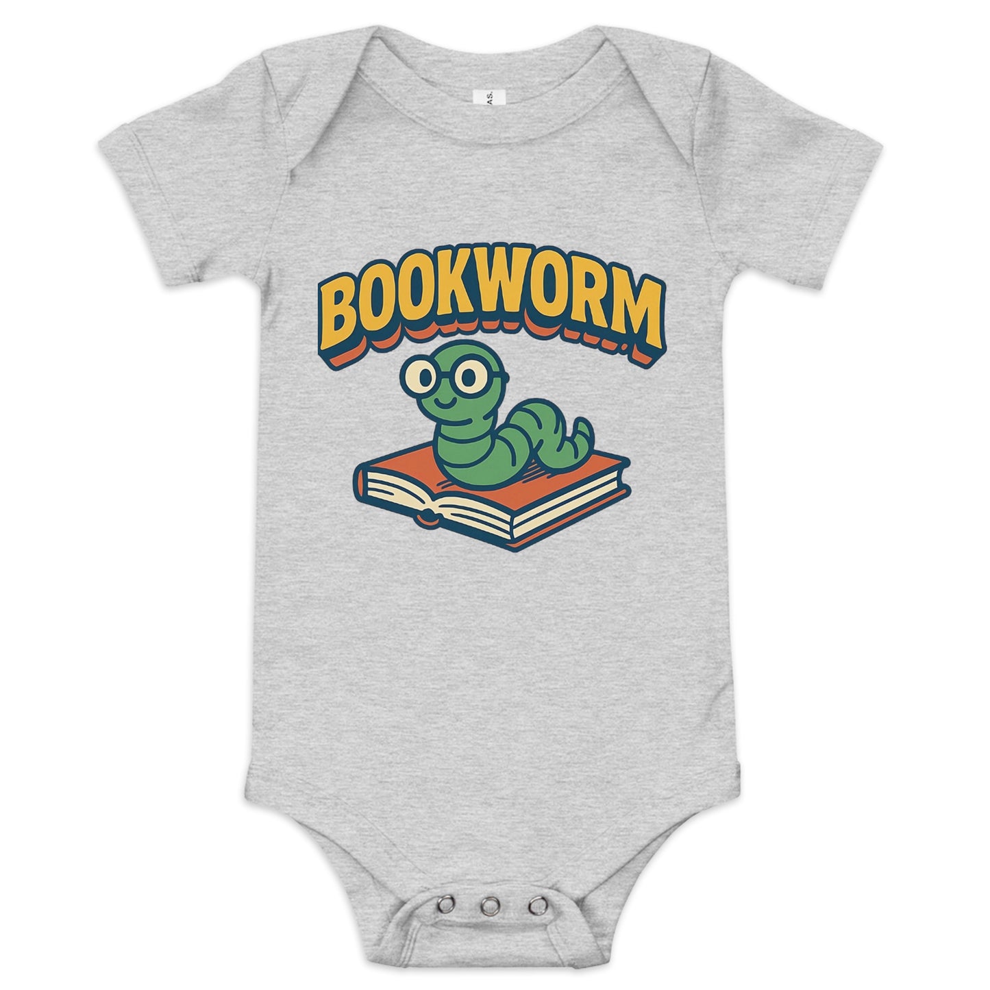 Bookworm baby onesie athletic heather