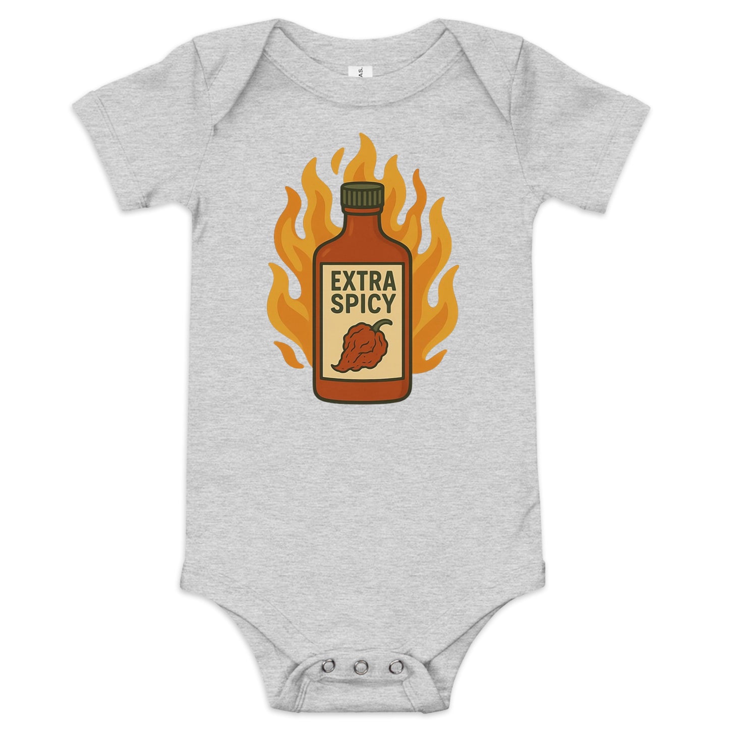 Extra Spicy baby onesie athletic heather