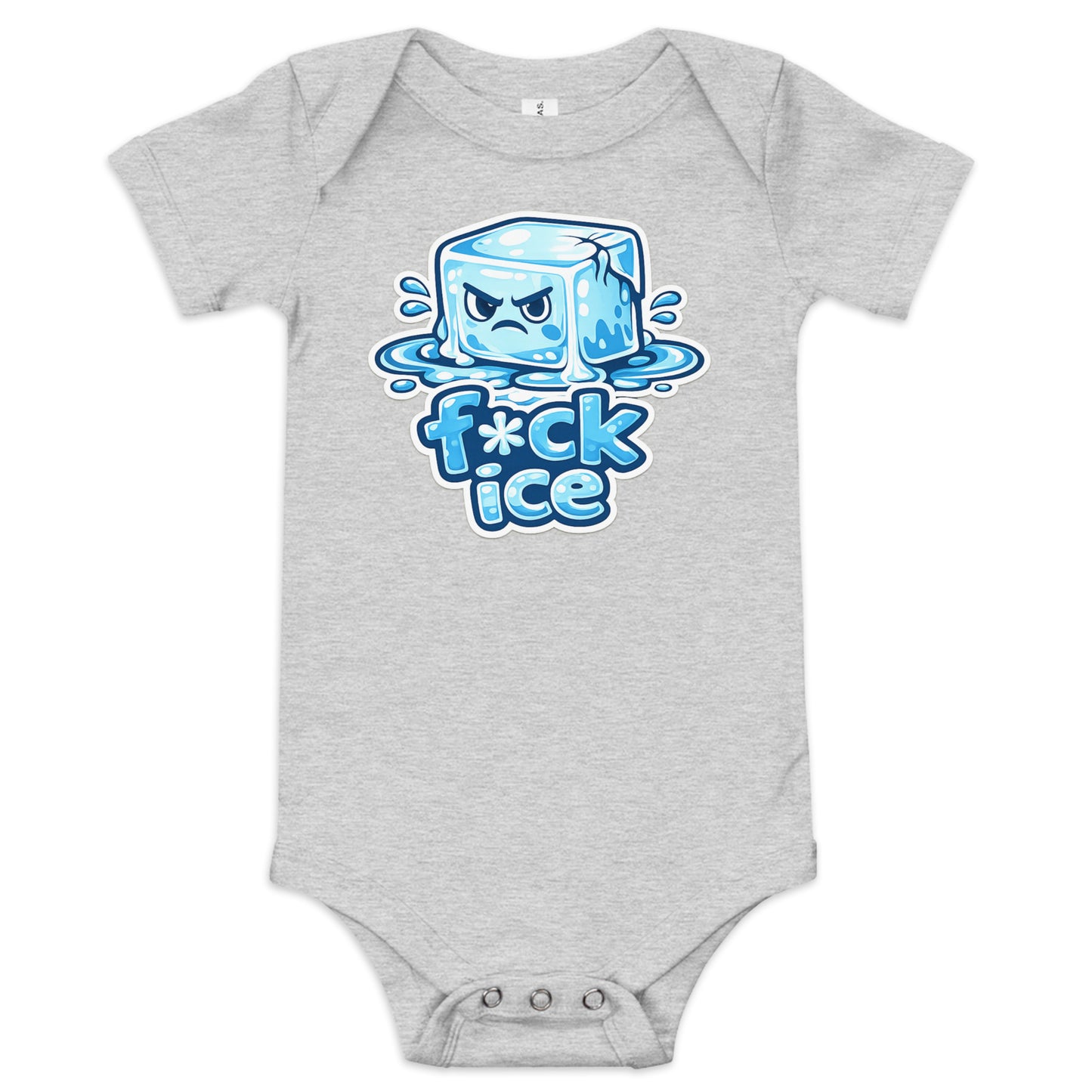 Fck Ice baby onesie athletic heather