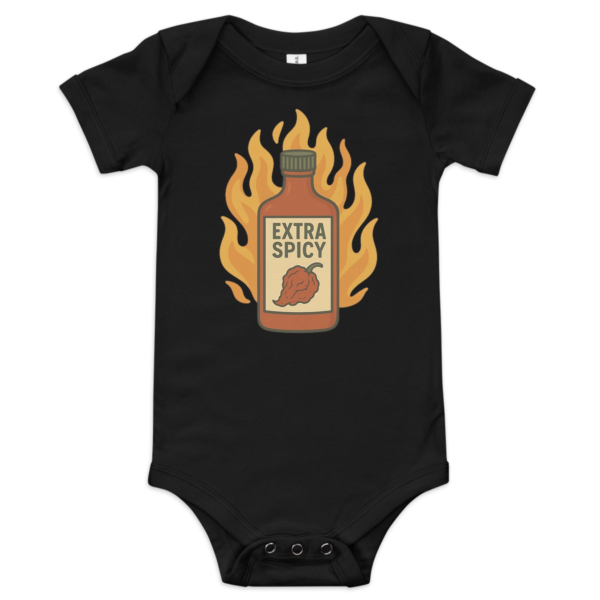 Extra Spicy baby onesie black