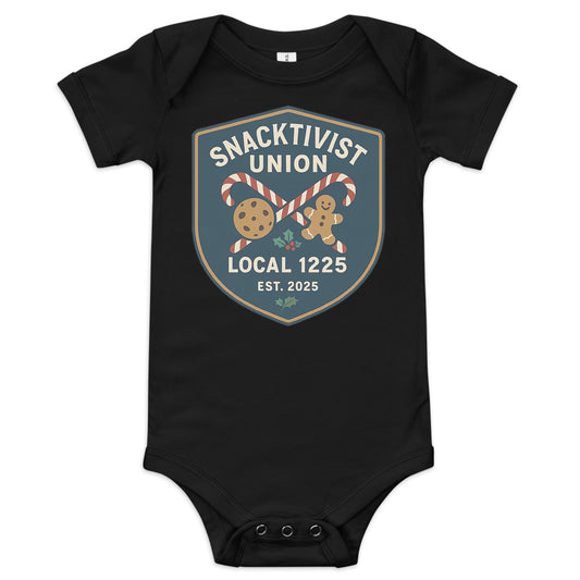 Snacktivist baby onesie black