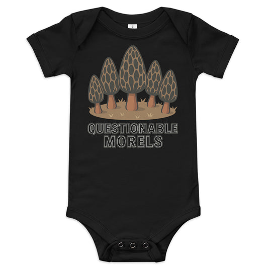 Questionable baby onesie black