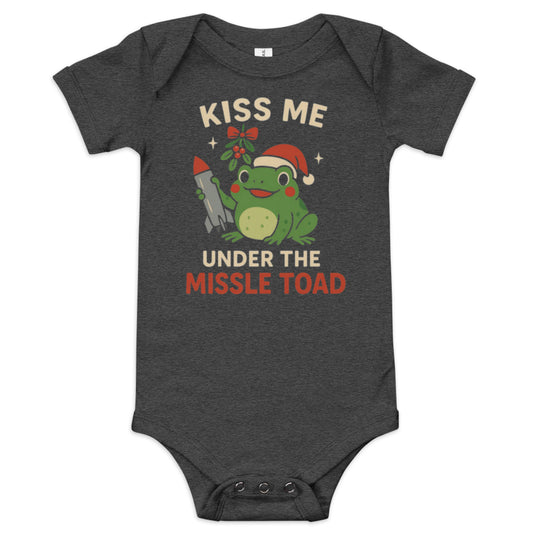 Missile Toad baby onesie dark grey heather