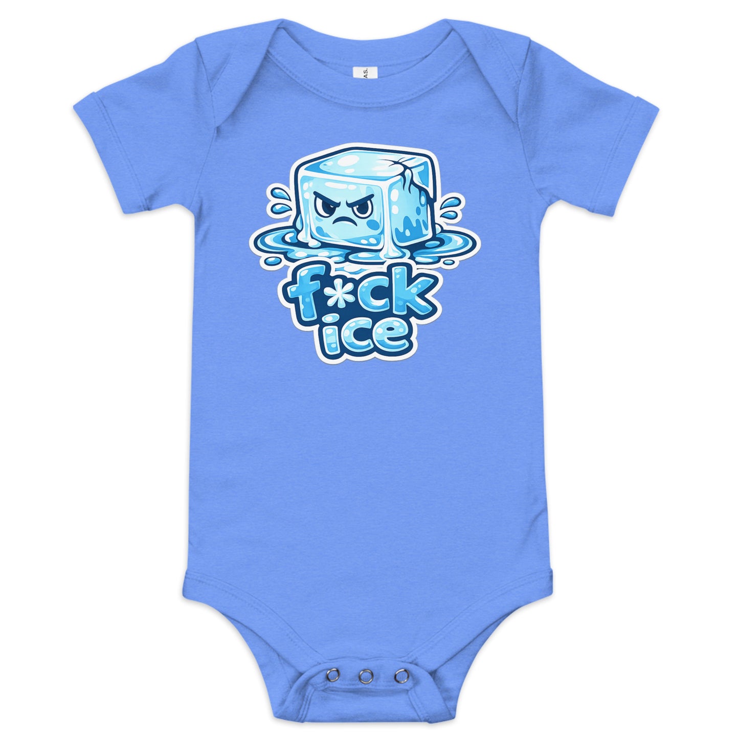 Fck Ice baby onesie heather columbia blue
