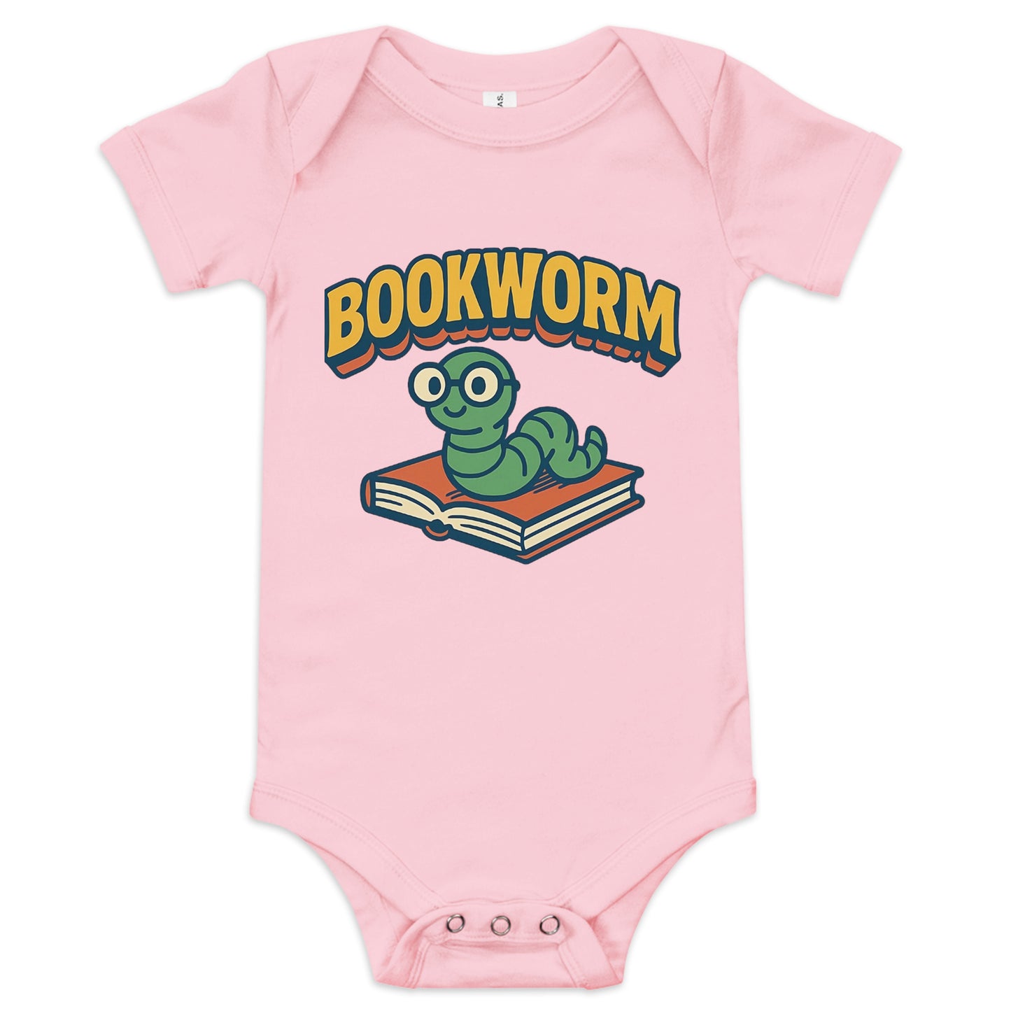 Bookworm baby onesie pink