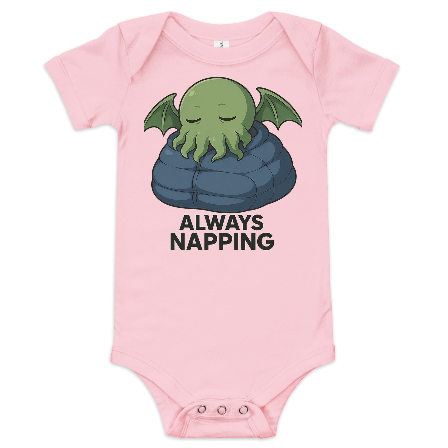 Always Napping baby onesie pink