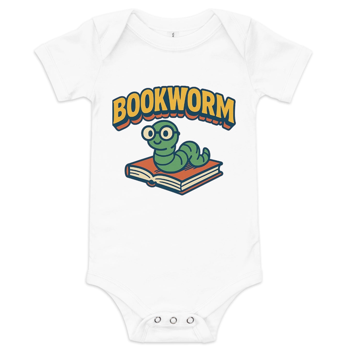 Bookworm baby onesie white