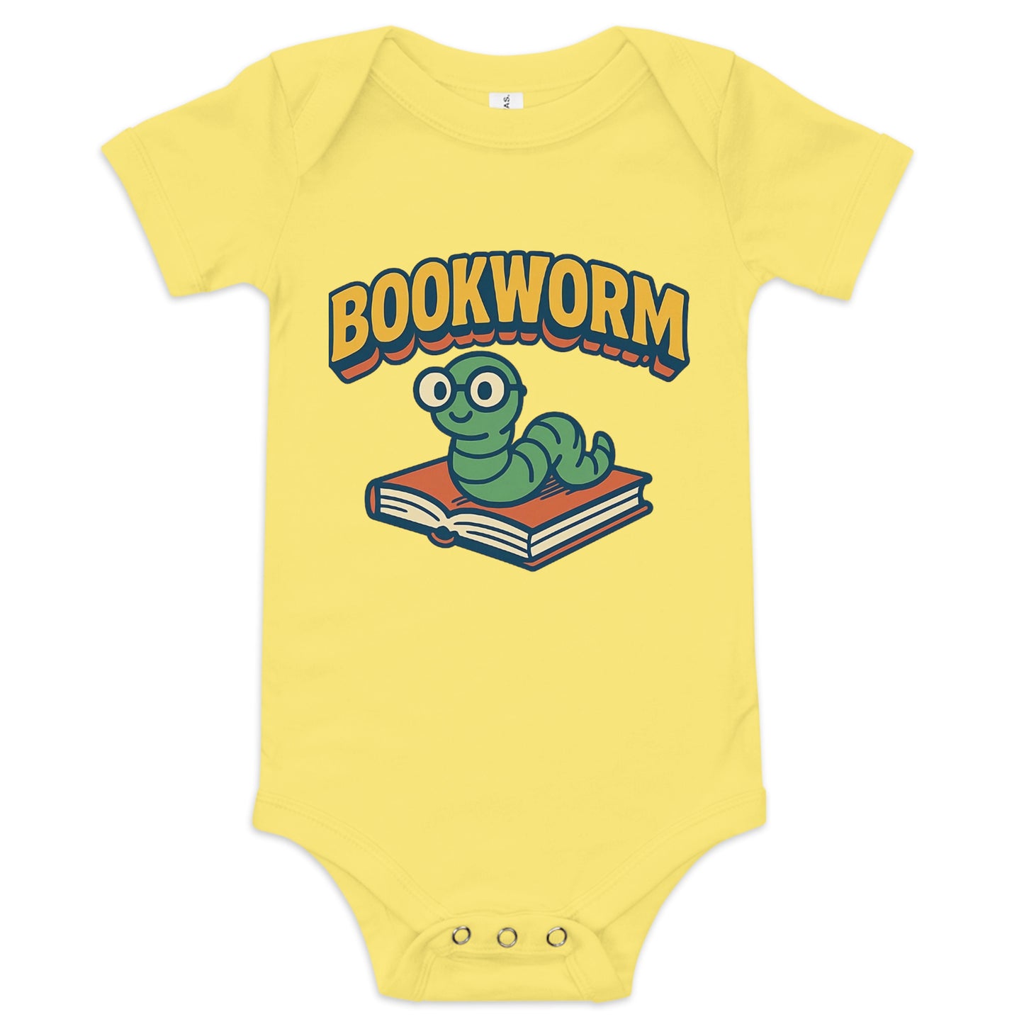 Bookworm baby onesie yellow