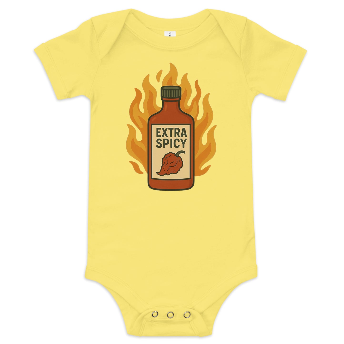 Extra Spicy baby onesie yellow