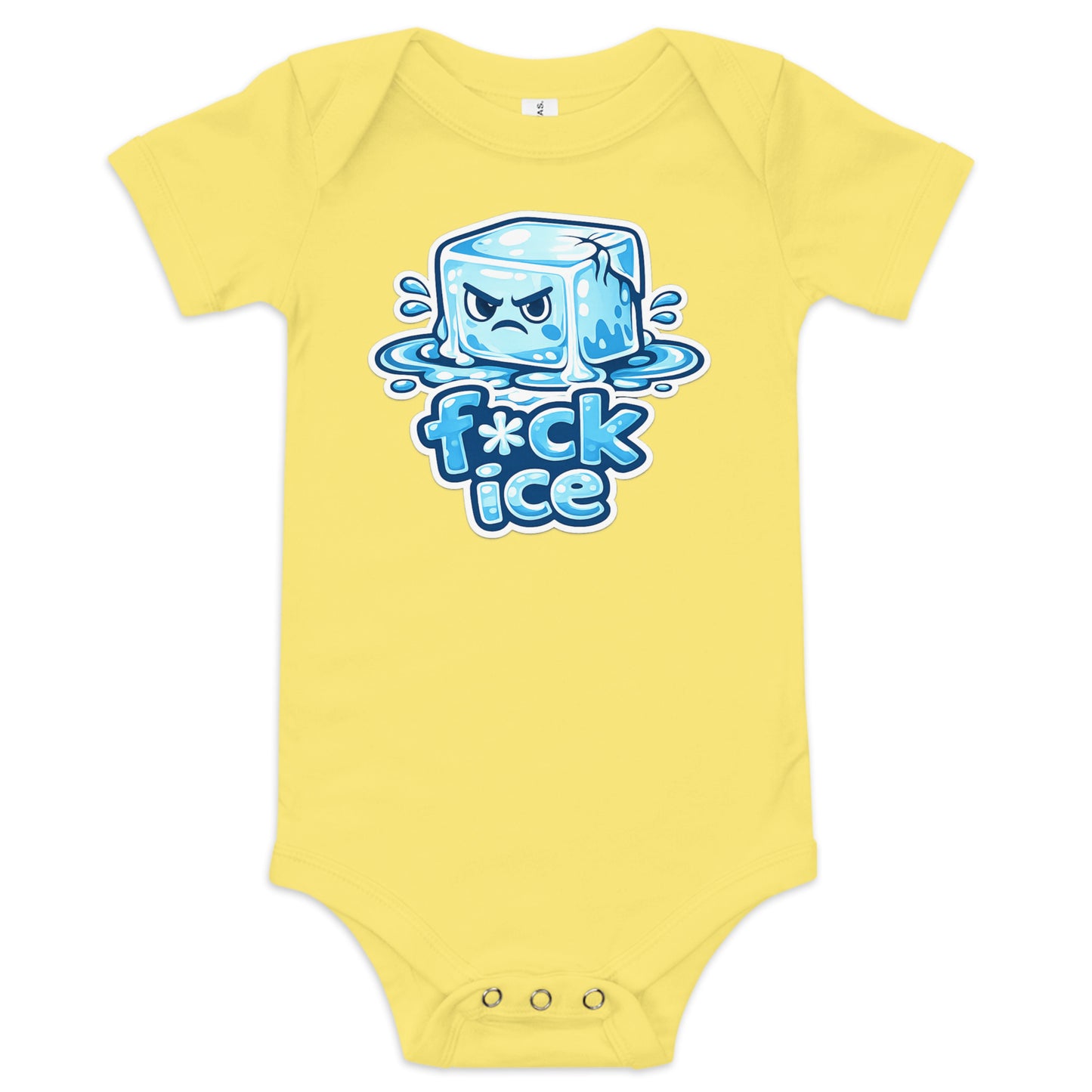 Fck Ice baby onesie yellow