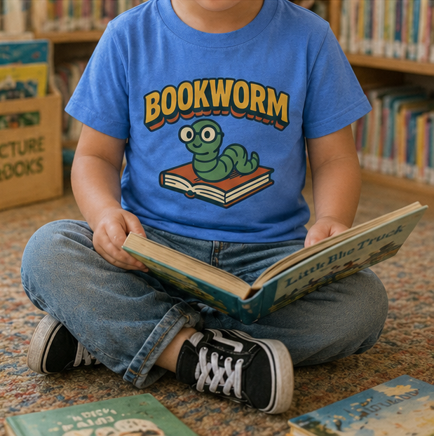 Bookworm toddler tee lifestyle