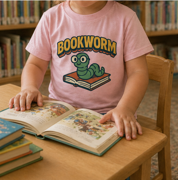 Bookworm toddler tee lifestyle