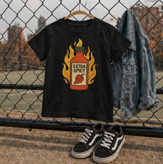 Extra Spicy toddler tee lifestyle