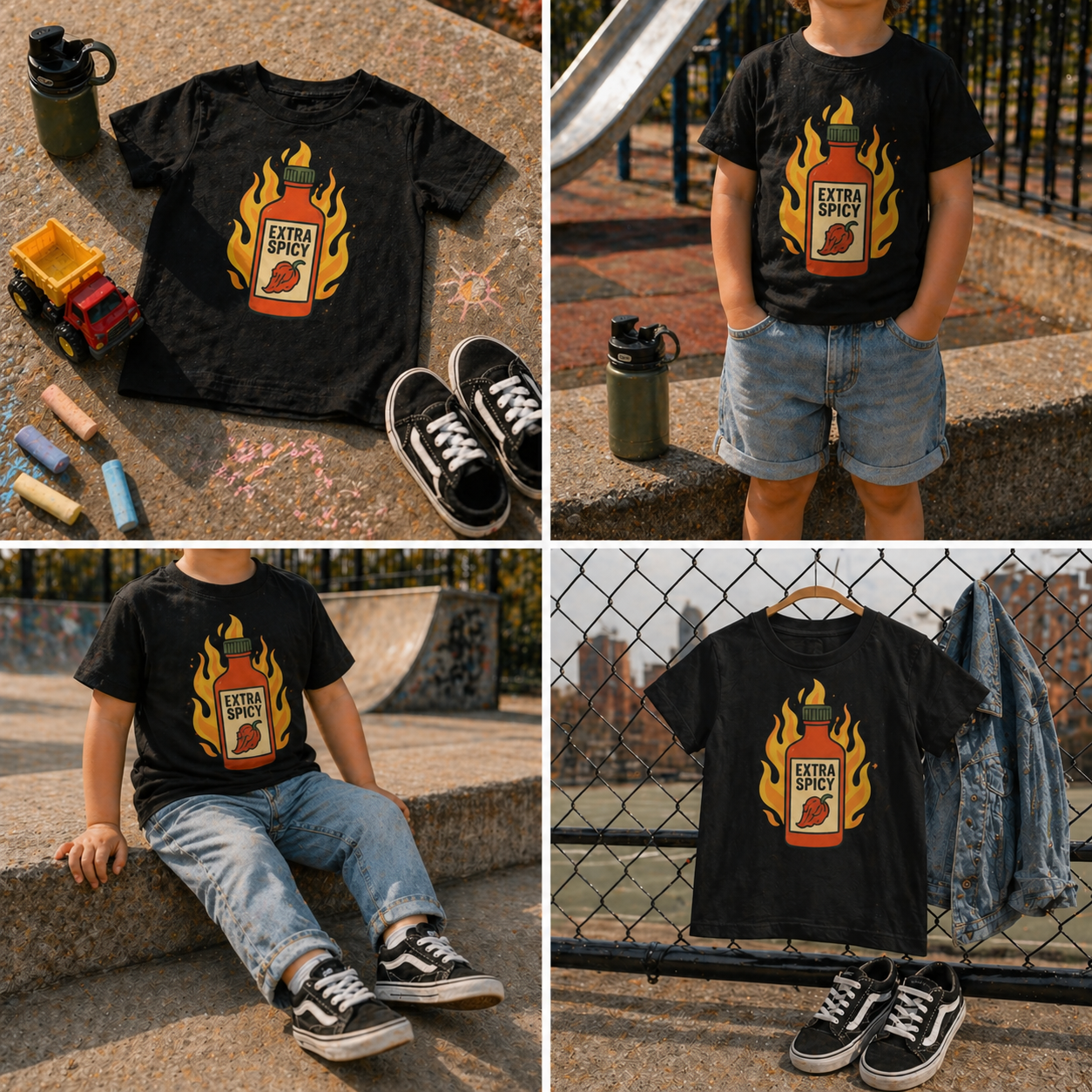 Extra Spicy toddler tee kids lifestyle