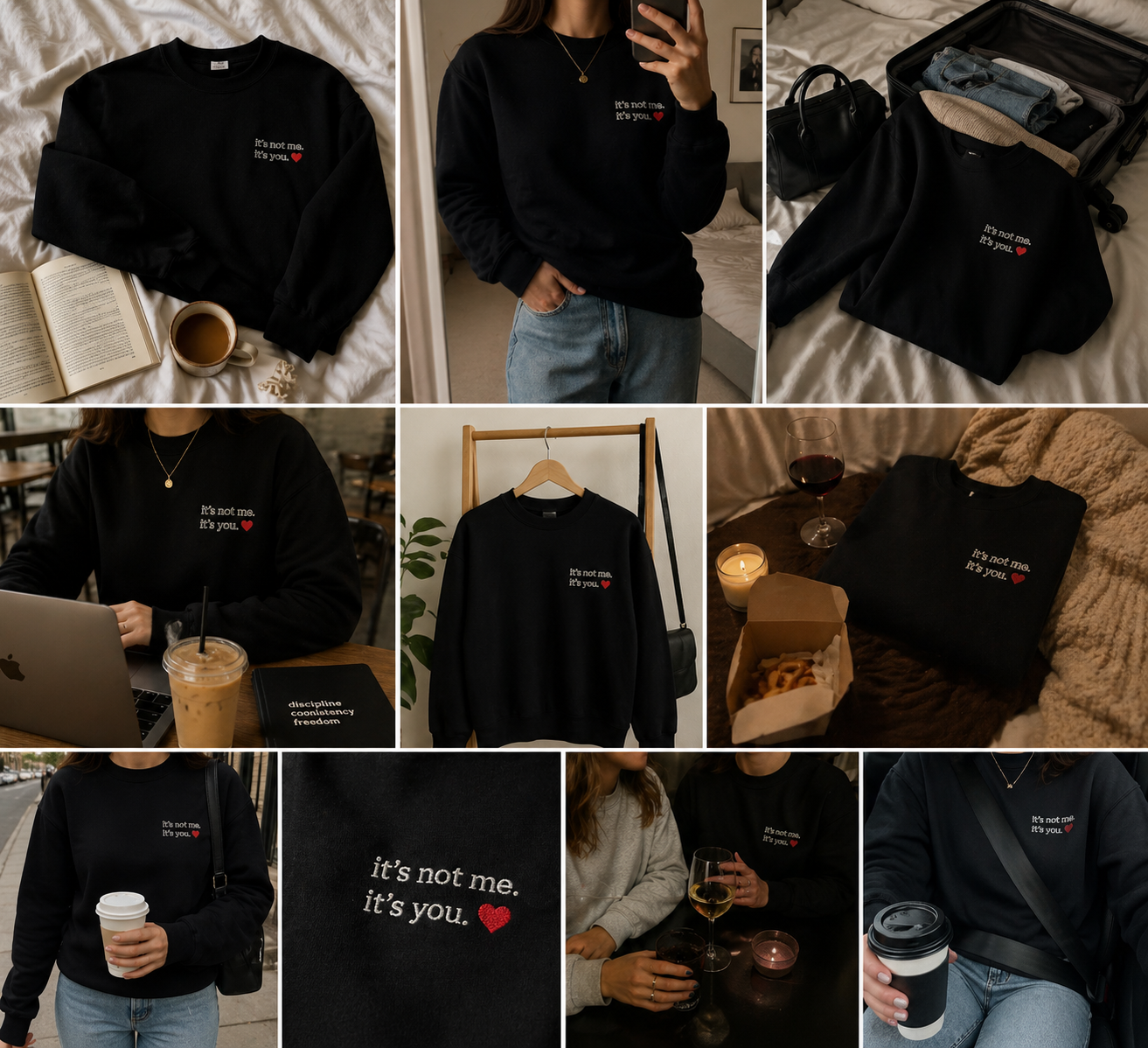 It's Not Me — Embroidered Crewneck