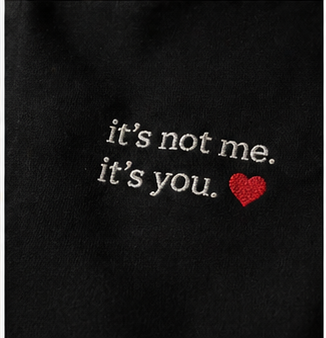 It's Not Me embroidered crewneck lifestyle