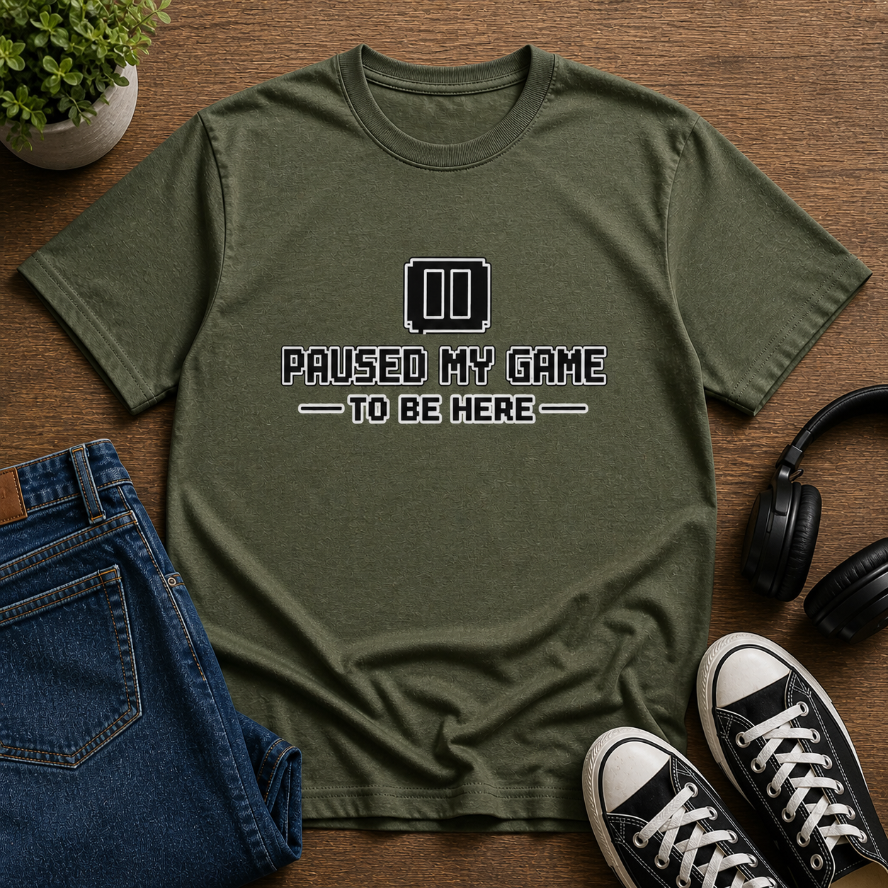Paused My Game gamer dad tee lifestyle