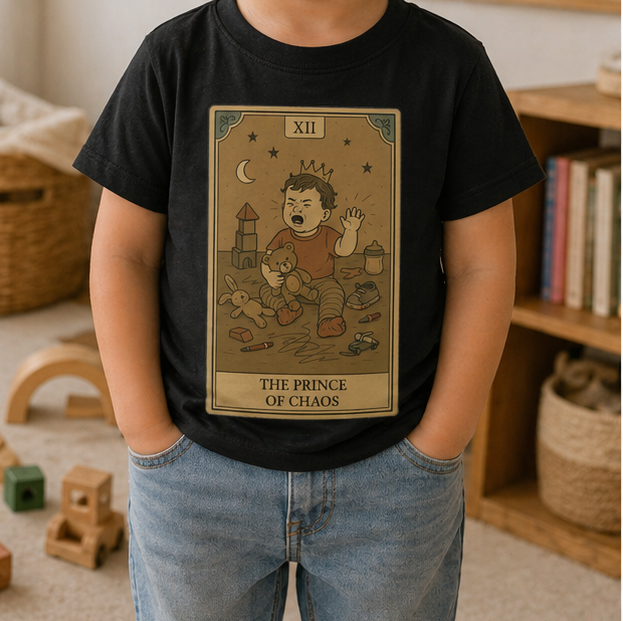 Prince of Chaos toddler tee lifestyle