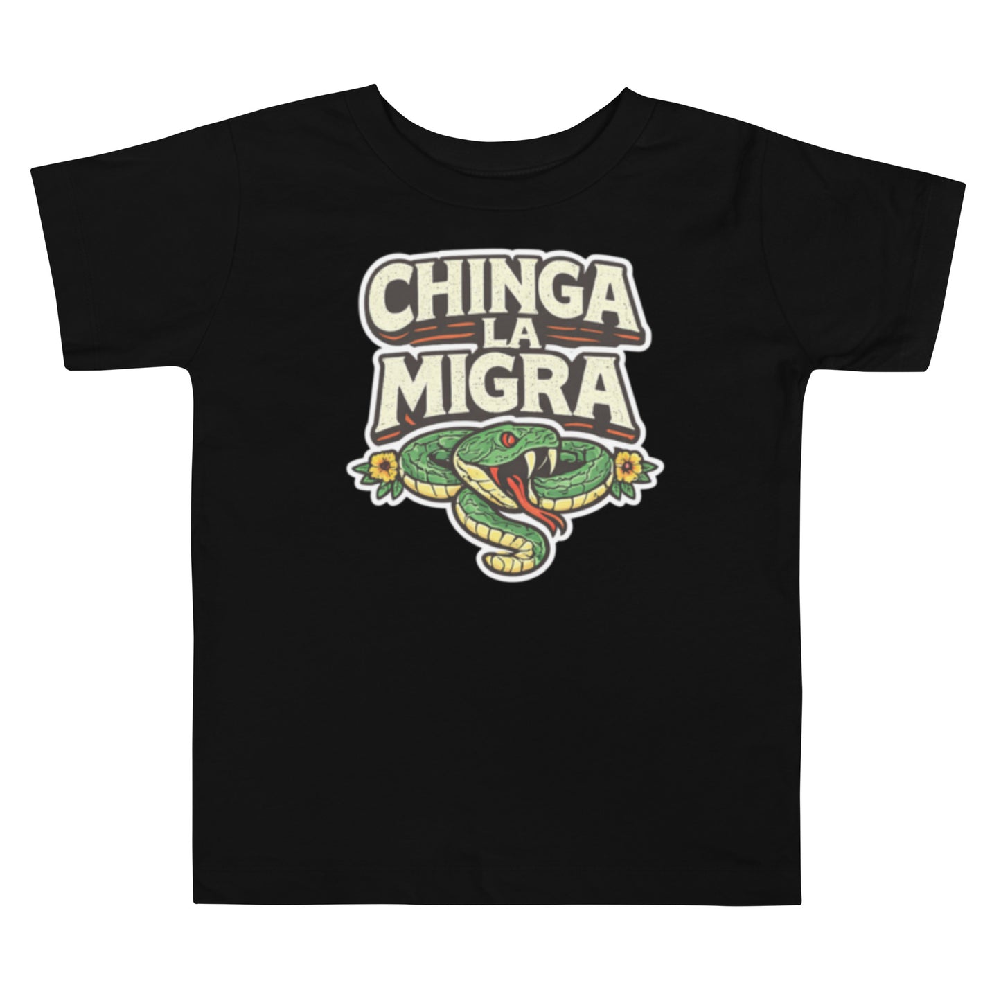 Chinga La Migra toddler tee black