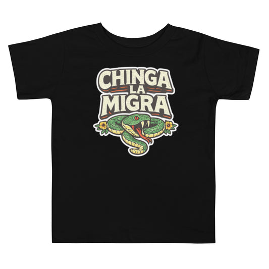 Chinga La Migra toddler tee black