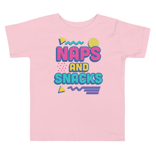 Naps and Snacks toddler tee pink