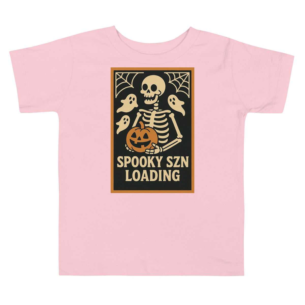 Spooky Szn Toddler Tee in Pink, front view