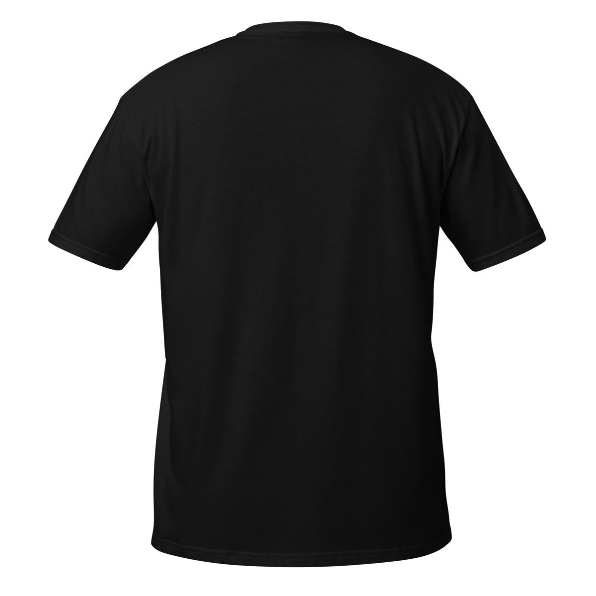 Spooky Scary unisex tee in black, back view, unprinted