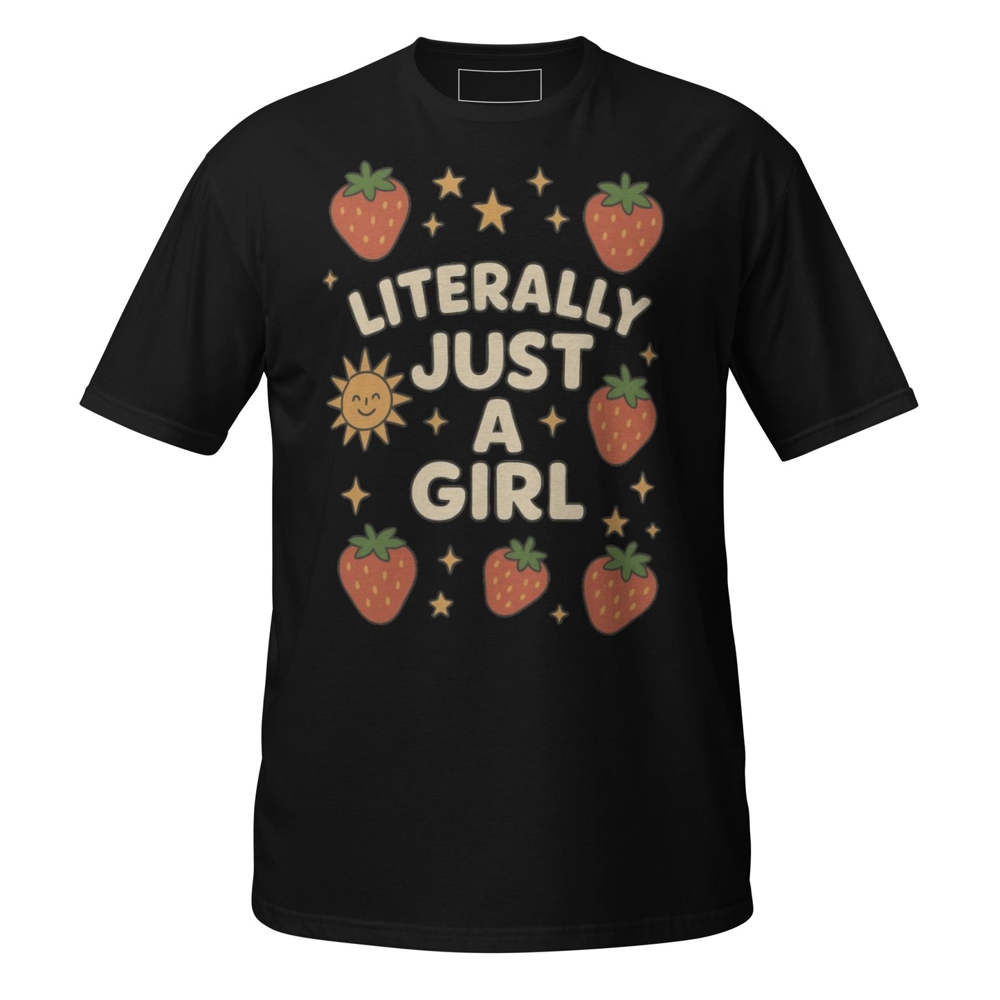 Just a Girl unisex tee black front