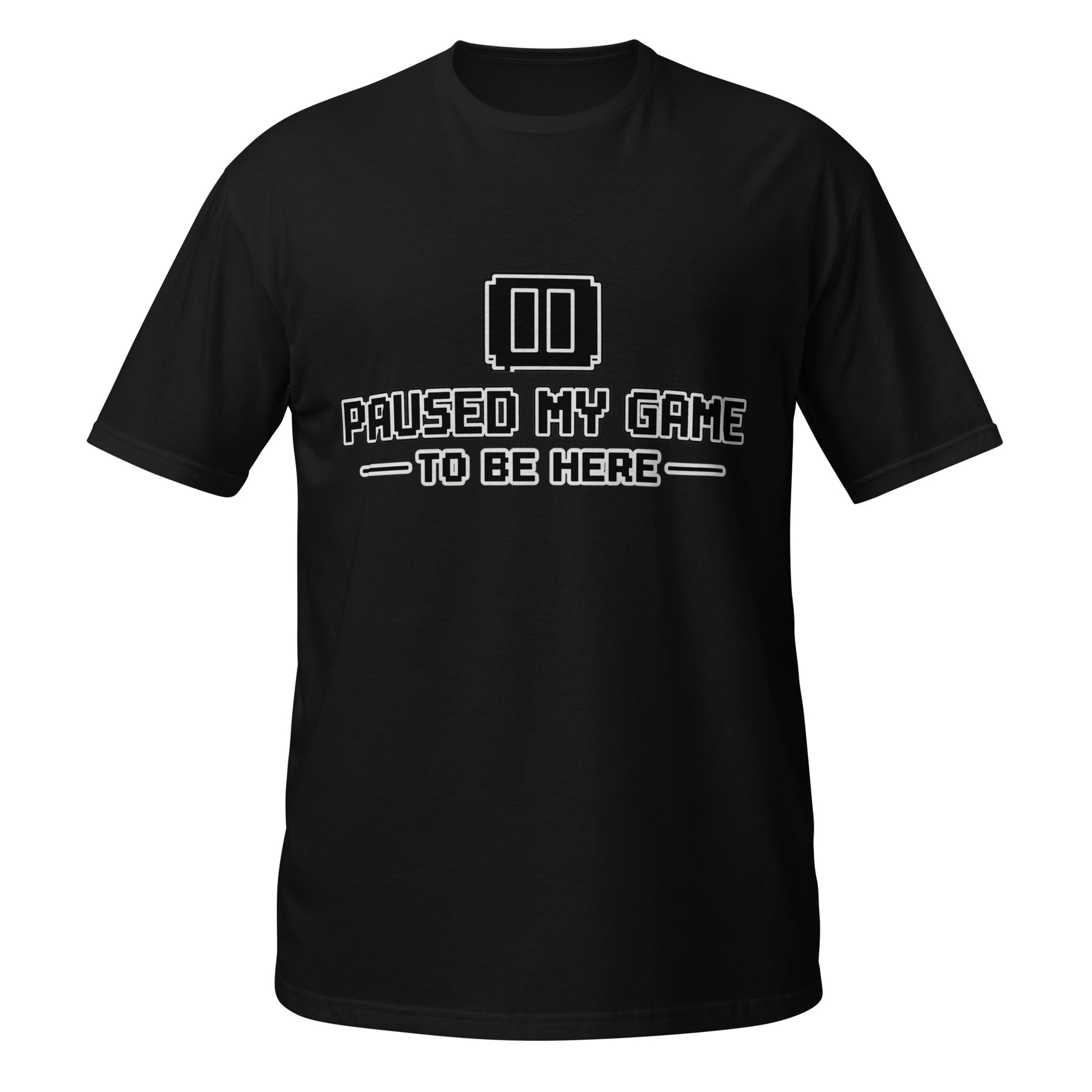 Paused My Game gamer dad tee black front