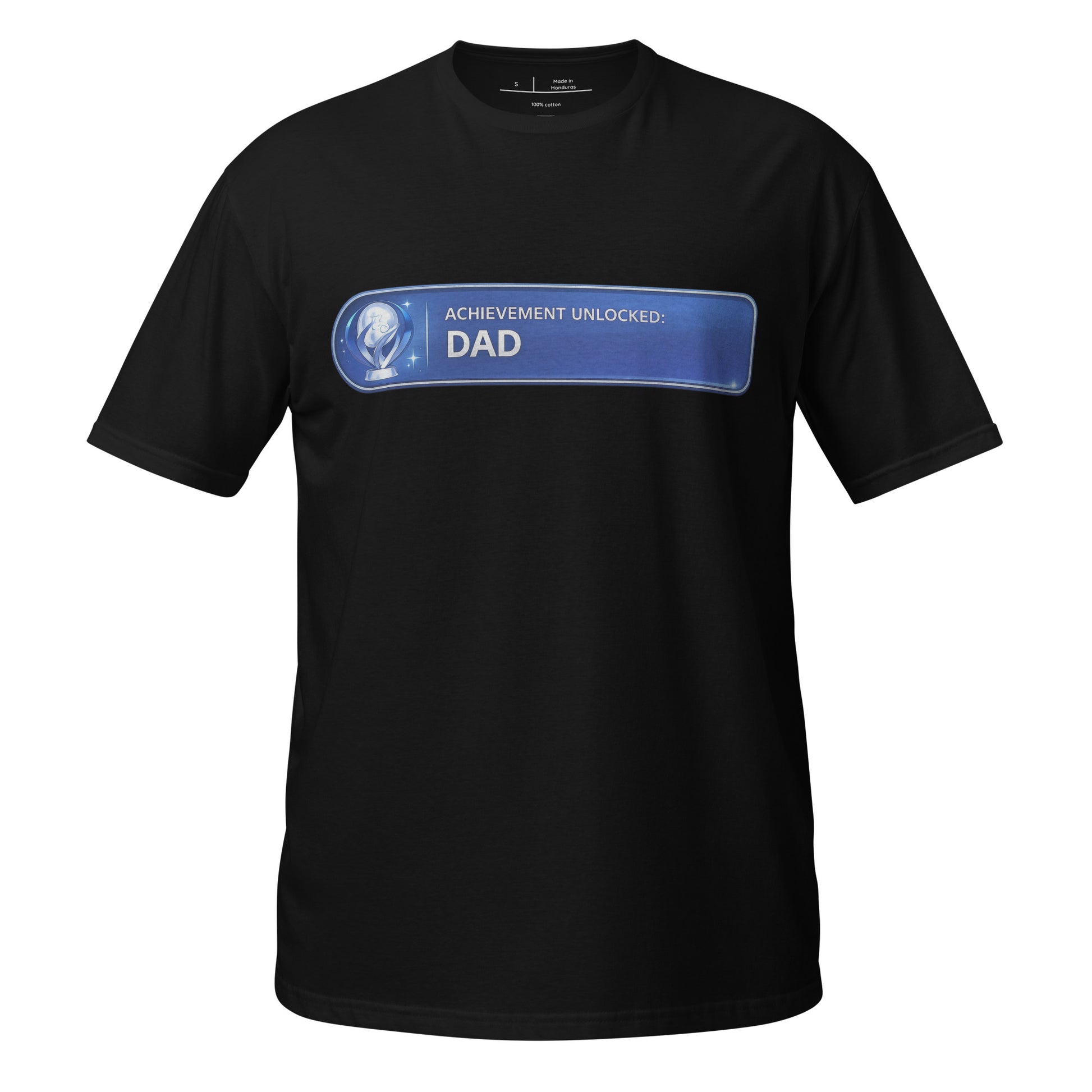 Achievement Unlocked Dad PlayStation tee black front