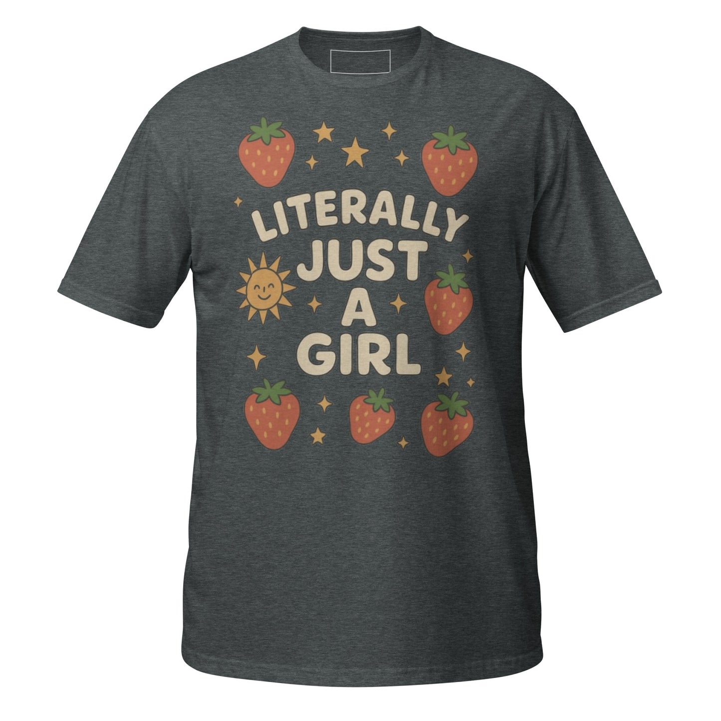 Just a Girl unisex tee dark heather front