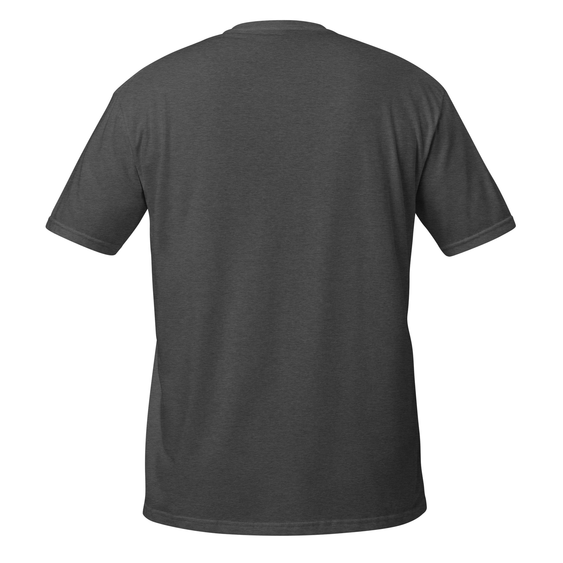 Just a Girl unisex tee dark heather grey back