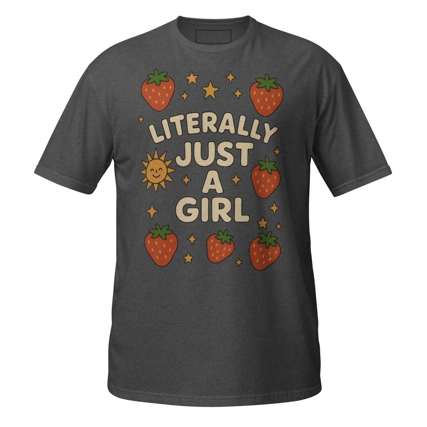Just a Girl unisex tee dark heather grey front