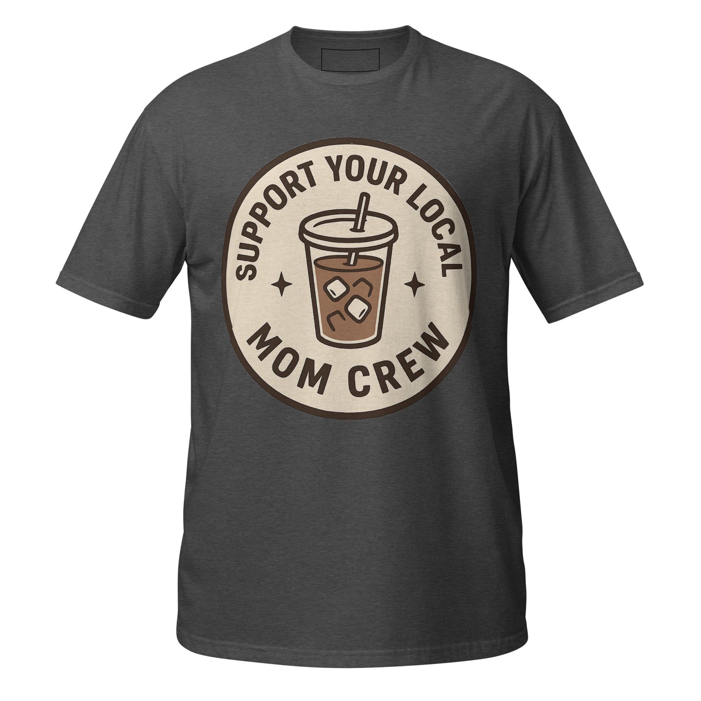 Mom Crew unisex tee dark heather grey front