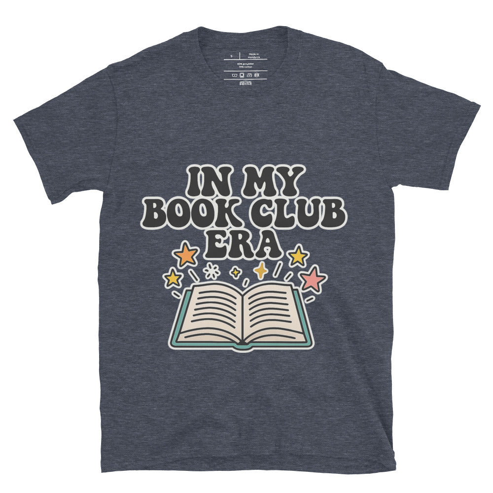 Book Club Era unisex tee heather navy front