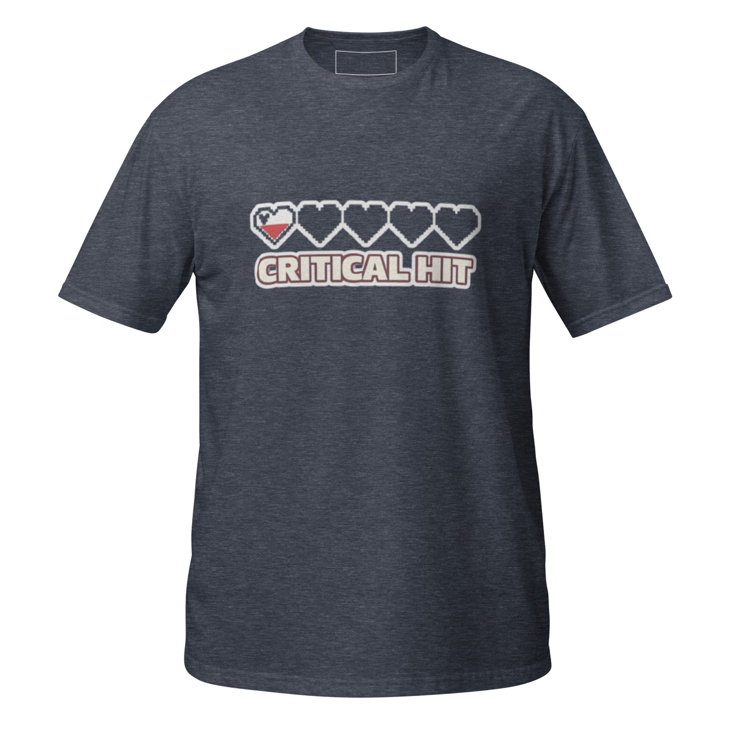 Crit Hit unisex tee heather navy front