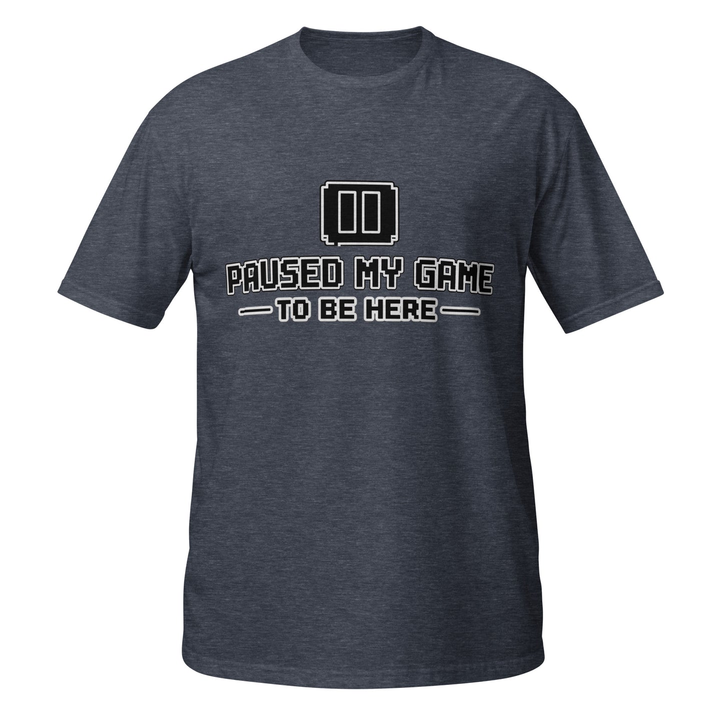 Paused My Game gamer dad tee heather navy front
