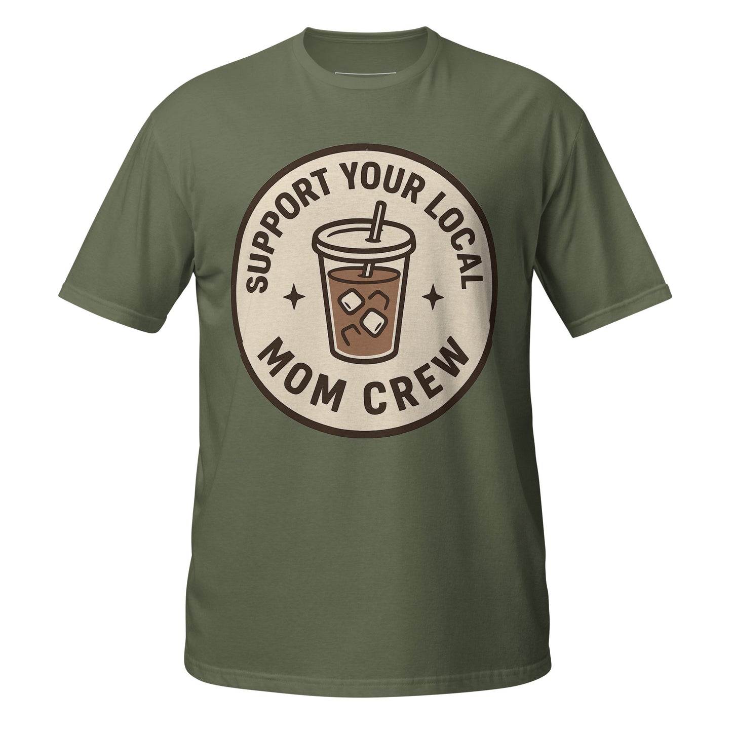 Mom Crew unisex tee military green front