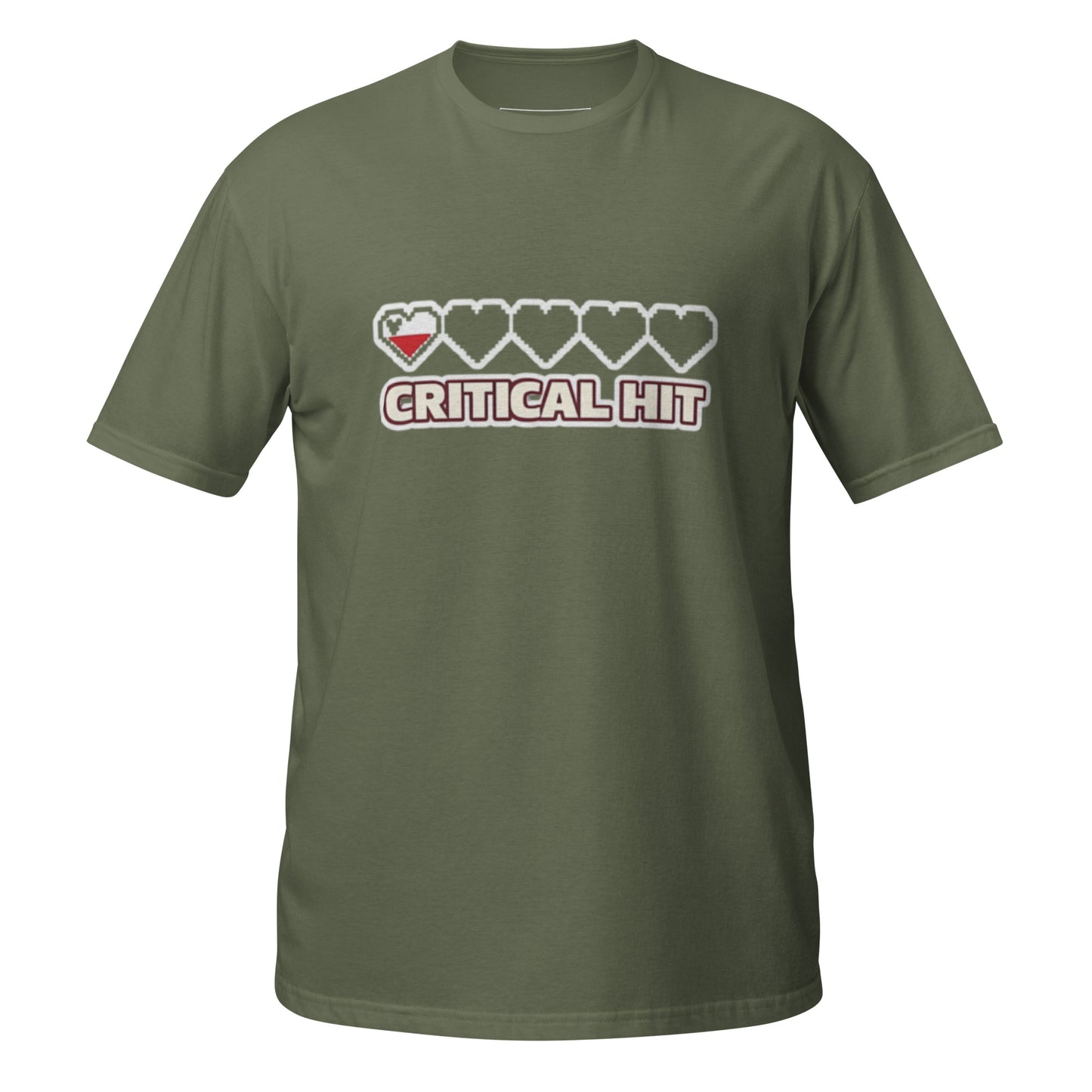 Crit Hit unisex tee military green front