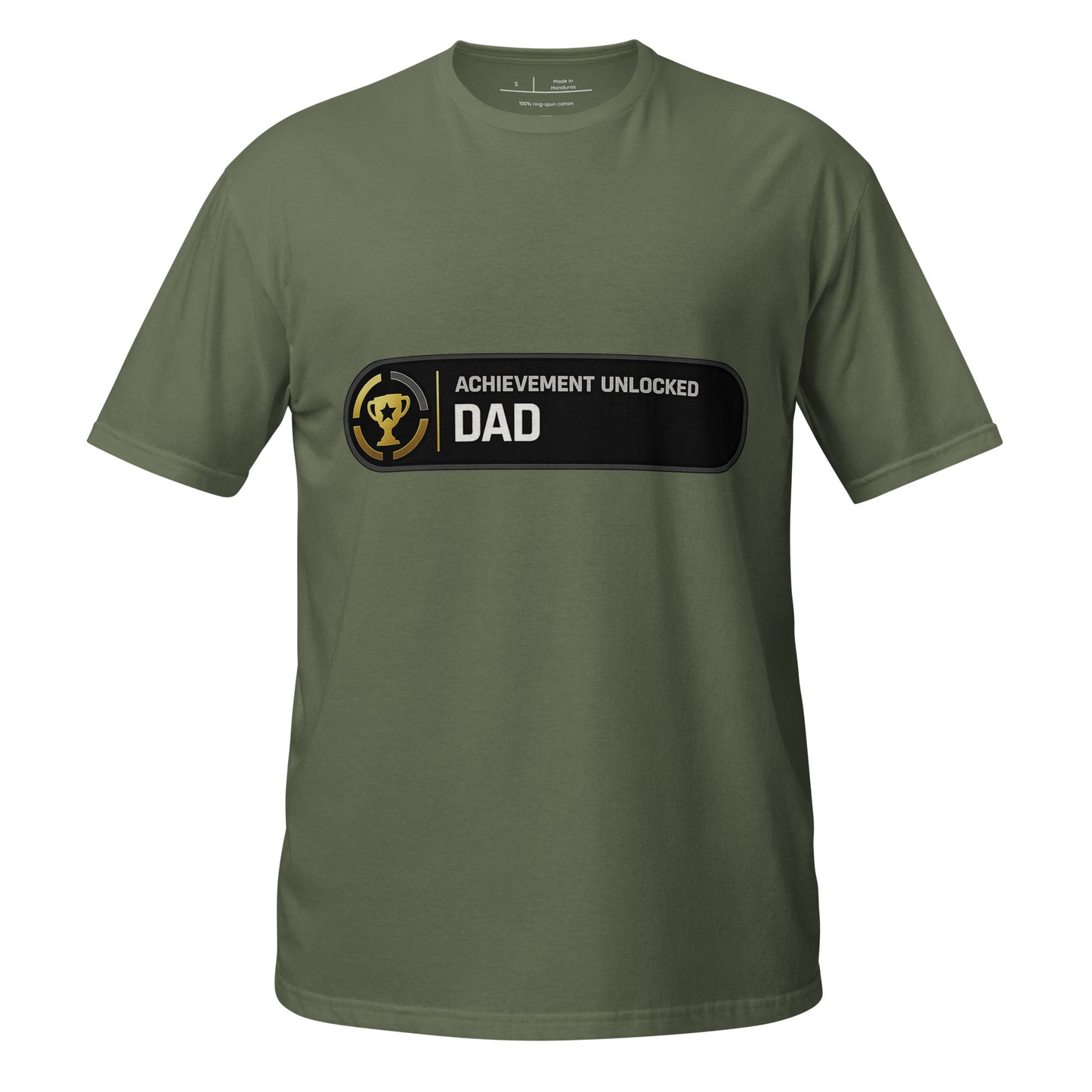Achievement Unlocked Dad Xbox tee military green front